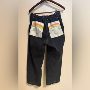 Big Bud Press Black Work Pants with Rainbow Rear Pockets